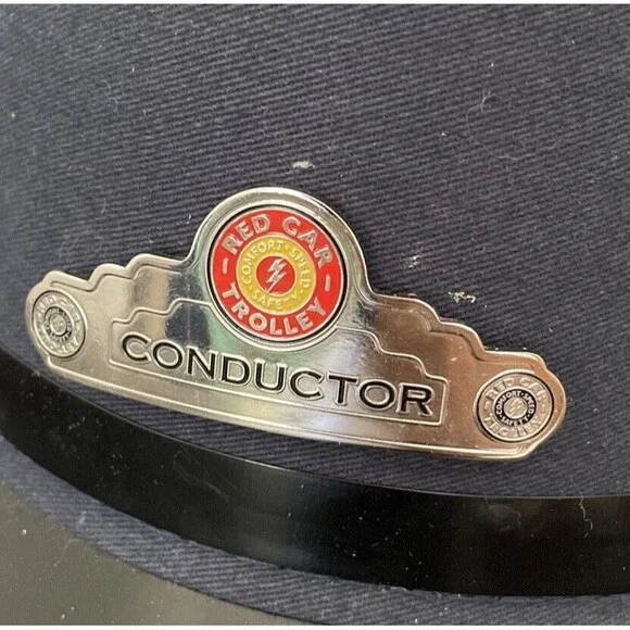 Disney Parks Mickey Mouse Ear Conductor Hat Red Car Trolley Size S/MD *READ* - Picture 5 of 12